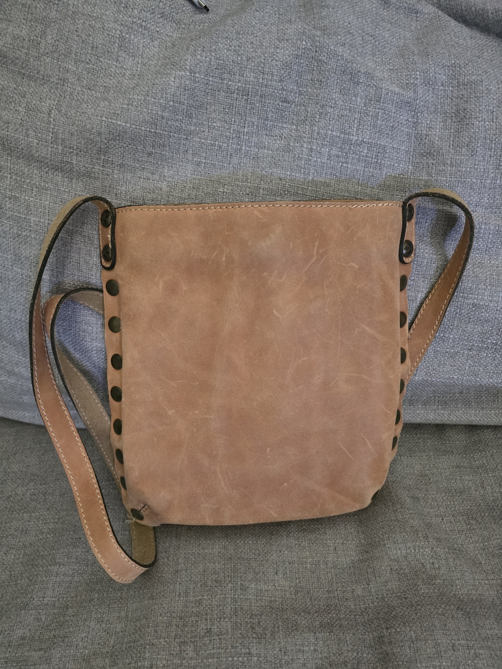 Patricia Nash Brown Leather Crossbody Bag with Rivet Detail